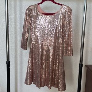 Sequin pink a line dress